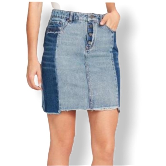 William Rast Dresses & Skirts - WILLIAM RAST Two Tone Buttonfly Denim Jean Skirt